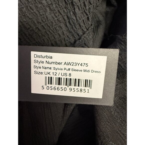 DISTURBIA Sylvie Puff Sleeve Midi Dress Brocade Goth Dark Romantic US 8 / UK 12 - Picture 8 of 8